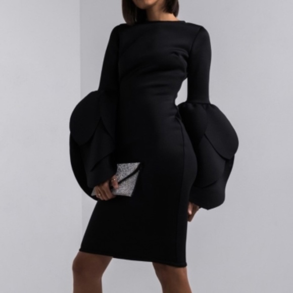 MODA ME COUTURE Dresses & Skirts - PETAL SLEEVED BODYCON DRESS